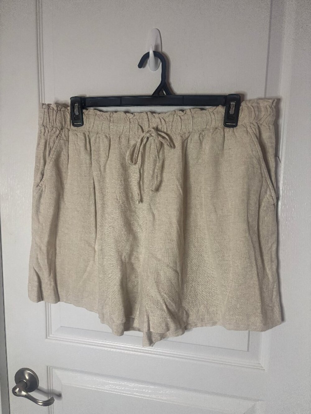 Time and Tru Women's Linen Blend Shorts, Oatmeal, Size XXL 20 NEW